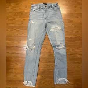 High-rise distressed Abercrombie denim